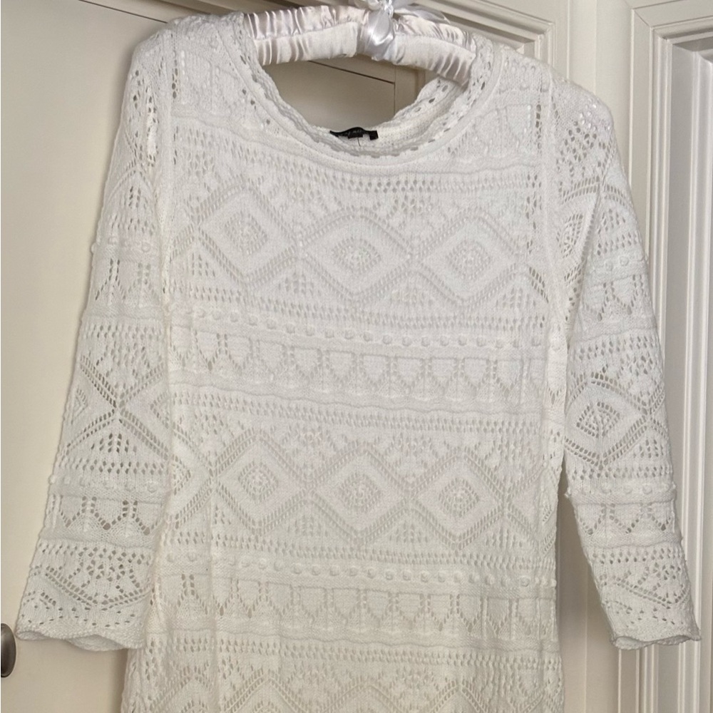 Talbots White Crochet Sheath Dress